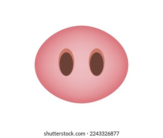 Emoji de nariz de cerdo. Hocico moderno de cerdo aislado de fondo blanco. Vector de animales para aplicaciones y sitio web