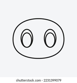 Icono de nariz de cerdo aislado en fondo blanco. Símbolo de hocico de cerdo moderno, simple, vector, icono para el diseño de sitios web, aplicación móvil, ui. Ilustración vectorial