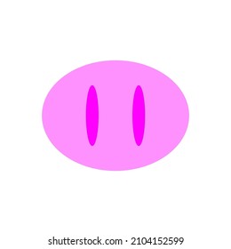Pig nose sign. Pink symbol. Logo element. Fun character. Animal design. Simple art. Vector illustration. Stock image. 