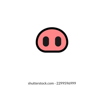 Pig nose vector icon. Pig nose Emoji illustration. Isolated pig snout vector emoticon