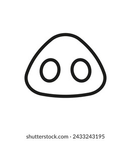 Pig nose. Vector outline and linear icon on white background.  