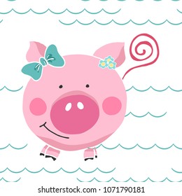 pig on the beach