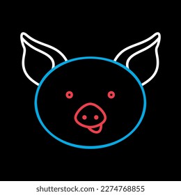 Pig on black background icon. Farm animal vector illustration. Agriculture sign. Graph symbol for your web site design, logo, app, UI. EPS10.
