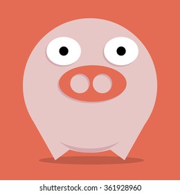pig on coral background