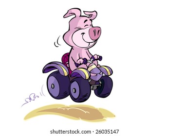 pig on quad