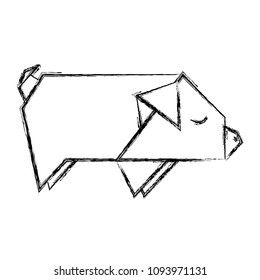 pig origami paper animal