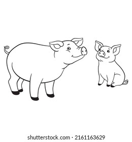 Pig Outline Icon Hand Drawn Sketch Stock Vector (Royalty Free ...