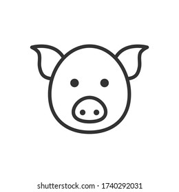 Pig outline icon. Vector Illustration.