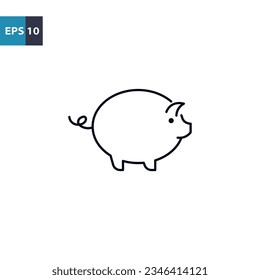 Pig outline icon Vector illustration