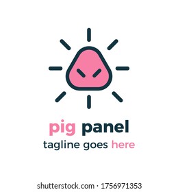 pig panel logo vector design illustration icon