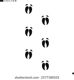 Pig paw print silhouette. Animal paw print vector. Vietnamese pot-bellied pig track 