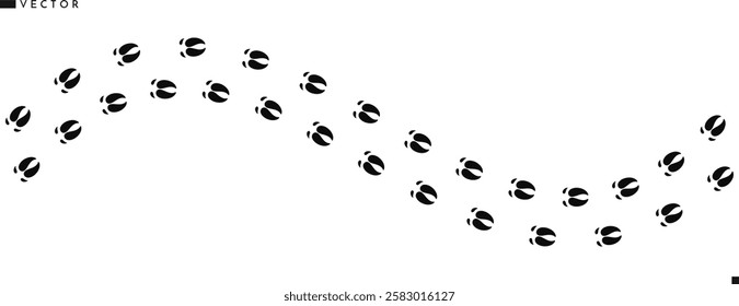Pig paw prints silhouette. Farm animal paw prints vector illustration  
