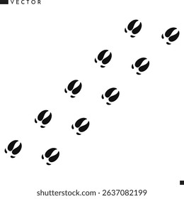 Pig paw prints vector. Animal footprints 