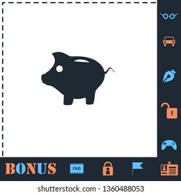 Pig. Perfect icon with bonus simple icons
