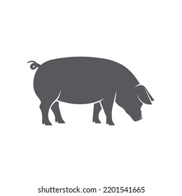 Pig pictogram icon vector. Vector illustration of pig silhouette. pork vector icon. Vector illustration