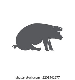 Pig pictogram icon vector. Vector illustration of pig silhouette. pork vector icon. Vector illustration