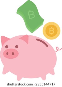 Pig piggy bank with coins . The concept of saving or save money or open a bank deposit.