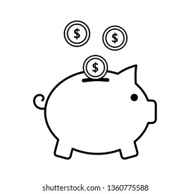 Pig Piggy Bank Coins Money Finance Stock Vector (Royalty Free) 1360775588