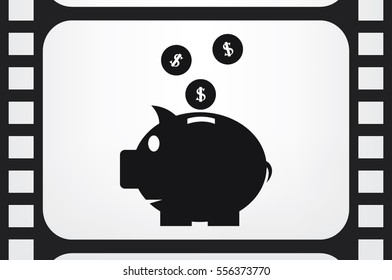 Pig piggy bank icon vector illustration EPS 10.