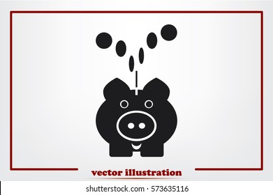 Pig piggy bank icon vector illustration EPS 10.