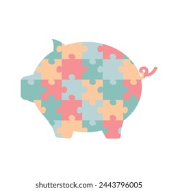 pig. piggy bank.money. saving. decor. decorations. style. style. a toy. figure. icon. puzzle. color. . vector.	
