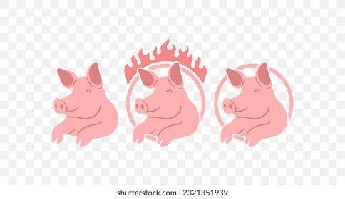 Pig, piggy, piglet, piggie, pigling, swine and farrow, graphic design. Animal, pet, animal husbandry, animal breeding and stock raising, vector design and illustration