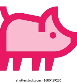 Pig, piggy, piglet - vector icon