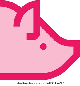 Pig, piggy, pork - vector icon