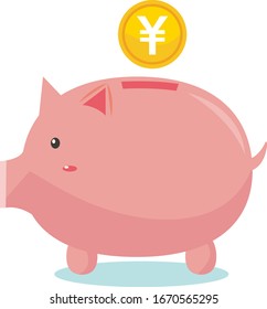 Pig piggy vector illustration .