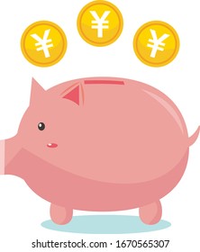 Pig piggy vector illustration .