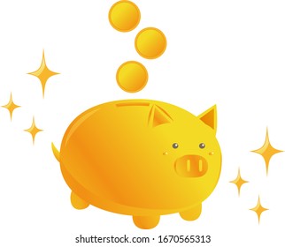 Pig piggy vector illustration .