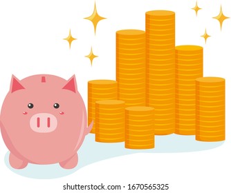 Pig piggy vector illustration .