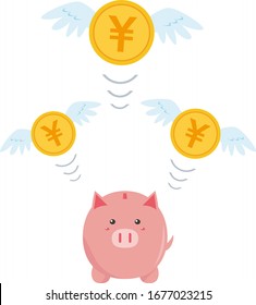 Pig piggy vector illustration . money icon