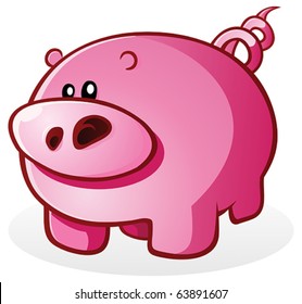 Pig Piglet Cartoon Character Illustration