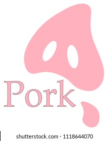 pig piglet and inscription pork minimalist logo of the restaurant, shop