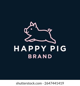 leitão de porco mascote de logotipo e ícone ou desenho animado modelo vetorial ilustração de estoque