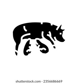 pig piglets farm glyph icon vector. pig piglets farm sign. isolated symbol illustration