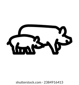 pig piglets farm line icon vector. pig piglets farm sign. isolated contour symbol black illustration