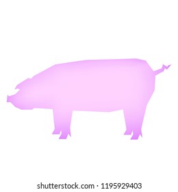 Pig pink on white background.