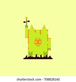 Pig in pixel art style