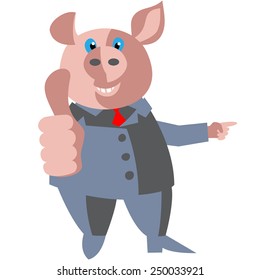 Pig pointing to where the better.