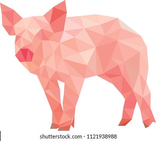 pig polygon art