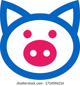 Pig, por, piglet - vector icon