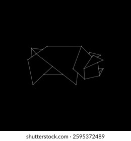 Pig or Pork Polygonal Lines, can use for Logo, Pictogram, Website, Apps, or Graphic Design Element. Vector Illustration