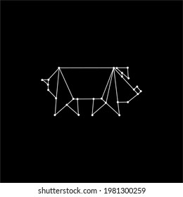 Pig or Pork Polygonal Lines Illustration for Logo or Design Element. Vector Illustration 