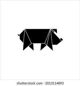 
Ilustración poligonal de cerdo (cerdo) para elemento de diseño gráfico o logotipo. Ilustración vectorial
