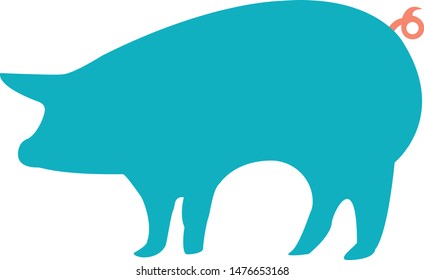 pig pork trendy icon on white background for web graphic