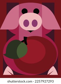 Pig, Pork, Vector, Illustration All