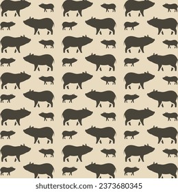 Pig premium wallpaper repeating pattern vector illustration background