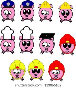 Pig professions vector